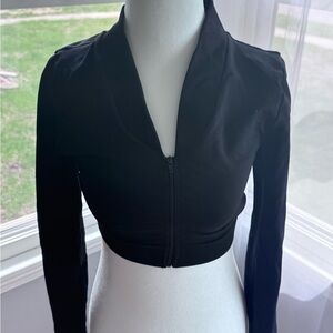 Black Long Sleeve Cropped Jacket